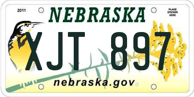 NE license plate XJT897