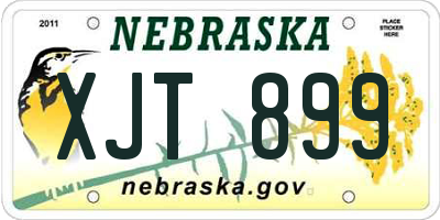 NE license plate XJT899
