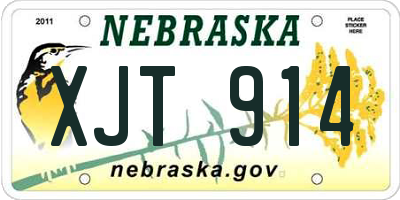 NE license plate XJT914