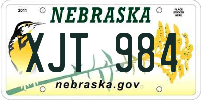 NE license plate XJT984