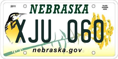 NE license plate XJU060