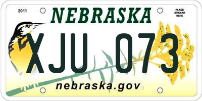 NE license plate XJU073