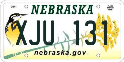 NE license plate XJU131