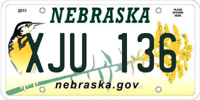 NE license plate XJU136