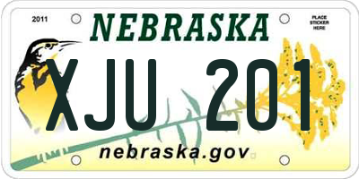 NE license plate XJU201