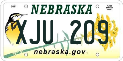 NE license plate XJU209