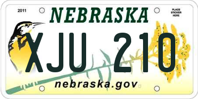 NE license plate XJU210