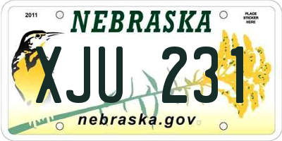 NE license plate XJU231