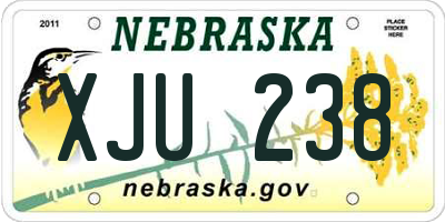 NE license plate XJU238