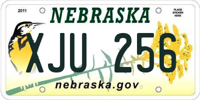 NE license plate XJU256