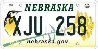 NE license plate XJU258