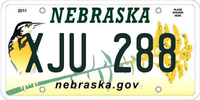 NE license plate XJU288