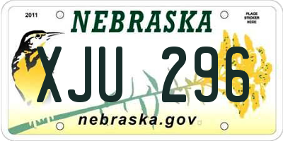 NE license plate XJU296