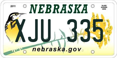 NE license plate XJU335