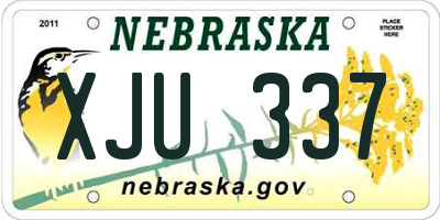 NE license plate XJU337