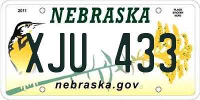 NE license plate XJU433