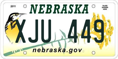 NE license plate XJU449