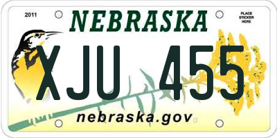 NE license plate XJU455