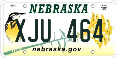 NE license plate XJU464