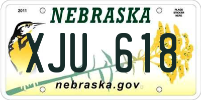NE license plate XJU618