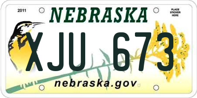 NE license plate XJU673
