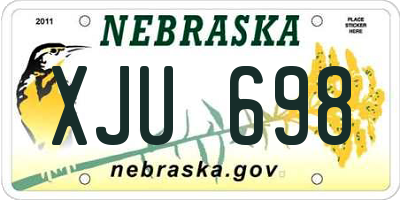 NE license plate XJU698