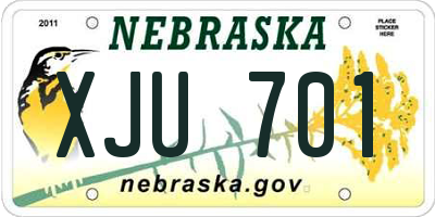 NE license plate XJU701