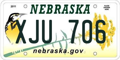 NE license plate XJU706