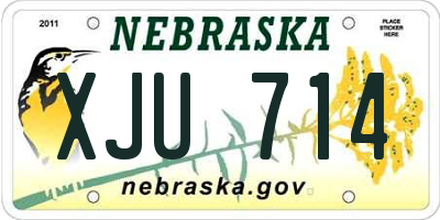 NE license plate XJU714