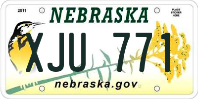 NE license plate XJU771
