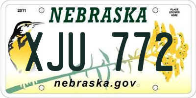 NE license plate XJU772