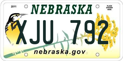 NE license plate XJU792