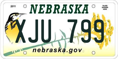 NE license plate XJU799