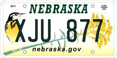 NE license plate XJU877