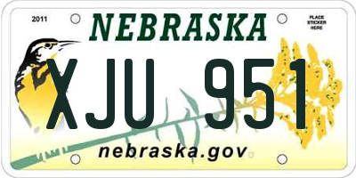 NE license plate XJU951