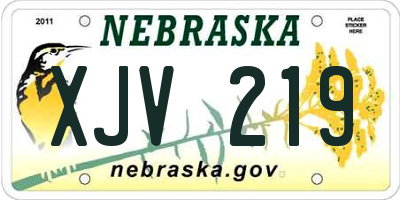 NE license plate XJV219