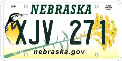 NE license plate XJV271