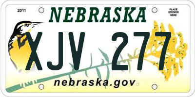 NE license plate XJV277