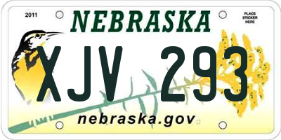 NE license plate XJV293