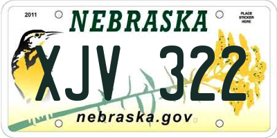 NE license plate XJV322