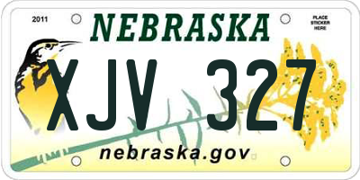 NE license plate XJV327