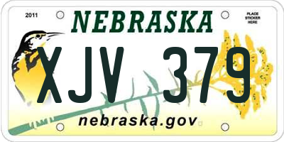 NE license plate XJV379