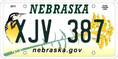 NE license plate XJV387