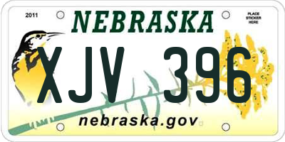 NE license plate XJV396