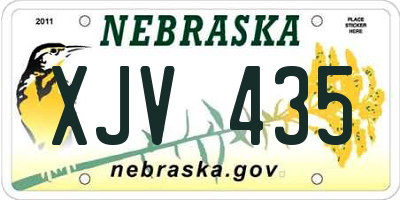 NE license plate XJV435