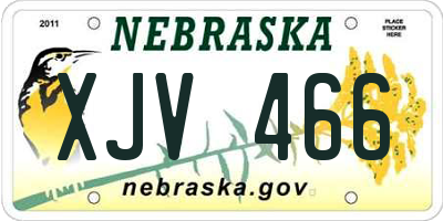 NE license plate XJV466