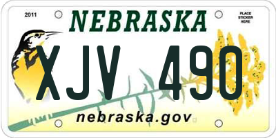 NE license plate XJV490