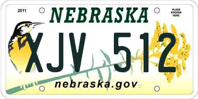 NE license plate XJV512