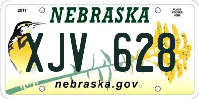NE license plate XJV628