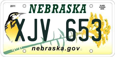 NE license plate XJV653